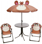 Laste aiam&ouml;&ouml;bli komplekt LEQ MELISEND Mono, ahv, vihmavari 105 cm, laud 50 cm, 2 tooli. laste omad
