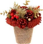Ikebana MagicHome Christmas, naturaalne, punane, 17x17 cm
