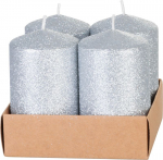 K&uuml;&uuml;nal MagicHome Christmas, 4,8x8 cm, silindriline, pakk. 4 tk, h&otilde;bedane, s&auml;delusega, advend