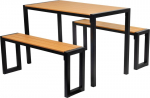 GARDIVA aiakomplekt, laud 118x58x75.5 cm, 2x pink 108x25x45 cm