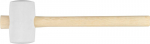 Kummist haamer puidust k&auml;epidemega, valge