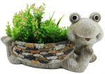 Dekoratsioon MagicHome Gecco, Konn lillepotiga, magneesia, 35x16x17 cm