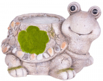 MagicHome kaunistus, Lillepotiga kilpkonn, keraamika, naturaalne, 38x29,5x25 cm