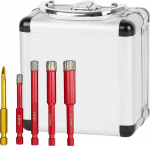 Teemantotsikute komplekt Strend pro premium, 6-8-10-12 mm, HEX, klaasipuur 6 mm