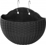 Strend Pro lillepott, kahe konksuga, must v&auml;rv, 26x14x20 cm