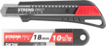 Eemaldatava teraga nuga Strend Pro Premium, BlackMatt, SoftTouch, 18 mm, katkestus, must joon + 10 tk