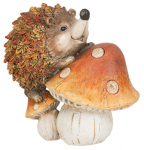 Dekoratsioon MagicHome Nature, Siil seenel, keraamika, 12,5x8x12 cm