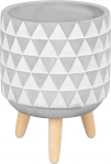 MagicHome Dekoratsioon, Mosaiik lillepott, valge/hall, tsement, 13x13x12 cm