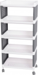 MagicHome Rolly riiulid, plastik, 5 riiulit, 49x29x97 cm, ratastel