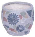 MagicHome kaunistus, lillepott mosaiigiga, hele, hall, keraamika, 22x22x19 cm