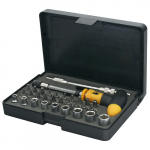 Otsa- ja peakomplekt YF40085 &bull; 42 t&uuml;kki, T-kruvikeeraja ja painduva otsaga, Cr-V