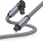 Optiline kaabel 5 m hall 90-kraadine digitaalne helikaabel (Toslink) t&auml;isnurga &uuml;hendusega Samsung TV-le, ribak&otilde;lari, AV-vastuv&otilde;tjale