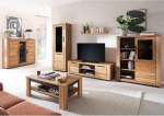 Living Room Furniture Set Partially Solid Oak 6 Pieces 1 Display Cabinet 1 Wall Shelf 1 Lowboard 2 Highboards 1 Coffee Table