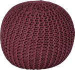 Urban Lifestyle Wine Red Knitted Round Pouf