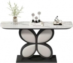 Konsoollaud esikusse, kitsas diivanilaud kohvilaudade taga, skandinaavia stiilis esiku laud elutuppa, esikusse, 120 x 30 x 80 cm (v&auml;rv : kuldne 2)