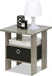 Furinno 11157GYW/BK Magamistoa &ouml;&ouml;kapp koos sahtliga, prantsuse tammepuust hall/must