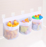 Badespielzeug Aufbewahrungsnetz, Badezimmer Spielzeug H&auml;ngender Organizer Mesh Bag 3 Fach Gro&szlig;e &Ouml;ffnung Badewanne Spielzeug Halter mit 10 Klebehaken Badespielzeug Ordentlicher Korb f&uuml;r Spielzeug