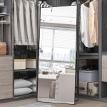 Elemango t&auml;ispikk peegel, 165 x 60 cm, seisev peegel, suur must peegel, ristk&uuml;likukujuline peegel, rippuv seisev v&otilde;i kallutatud, magamistoa peegel, seinapeegel (must)