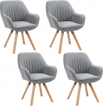 MEUBLE Hubane p&ouml;&ouml;rlev s&ouml;&ouml;gitoa toolid, 4 tooli, k&ouml;&ouml;gitoolid, polsterdatud toolid, p&ouml;&ouml;rlevad toolid k&auml;etoega, tugitool, meigitool, valmistatud kangast, t&auml;ispuidust jalad s&ouml;&ouml;gituppa, elutuppa, elutuppa