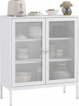 HOMCOM Sideboard 2 uksega, k&ouml;&ouml;gikapp reguleeritava riiuliga, kaasaegne hoium&ouml;&ouml;bel elutuppa, s&ouml;&ouml;gituppa, 80 x 37 x 92 cm, valge