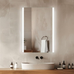 Venti 50 x 70 cm valgustusega vannitoa peegel, LED vannitoa peegel, vertikaalne, valgustatud seinapeegel, valgustusega vannitoa peegel, k&uuml;lgmiste valgusribadega vannitoa peegel