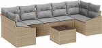 Rantry 8-teiliges Garten Sofa Set mit Kissen Beige Poly Rattan Gartenlounge Model3355309