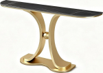 ZLLPIGLS Luxuri&ouml;ser Konsolentisch, Platzsparendes Geschwungenes Design, Moderner Konsolentisch Schmal, Kratzfest, f&uuml;r Wohnzimmer, Schlafzimmer oder Hinter Sofa(Gold,59x11.8x31.4in)