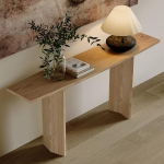 RUYICZB Holz-Eingangstisch Mit Stabilen Beinen, Konsolentisch Hinter Dem Sofa, Schmale Sofatische Mit Stauraum, Beistelltische F&uuml;r Wohnzimmer Und Flur,Natural,80cm