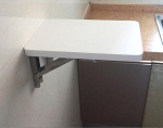 An der Wand montierter Klapptisch aus Holz, K&uuml;chen-Esstisch, Home-Office-Arbeits-Laptop-Computertisch, h&auml;ngender, herunterklappbarer B&uuml;cherregal-Lerntisch aus Holz, wei&szlig; (suurus: 50 &times; 40 cm/