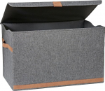 LOVE IT STORE IT Premium hoiukast kaanega suur - linikarbi - puiduga tugevdatud - eriti stabiilne - hall - 62 x 37,5 x 39 cm