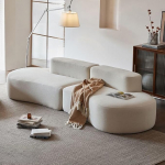 Kaasaegne, kumer modulaarne elutoa diivan, vaakumkompressiooniga diivan, k&otilde;rge tihedusega vahtpolster, modulaarne diivan, m&otilde;&otilde;tmete poolest stabiilne, valge, 240 cm