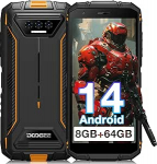 DOOGEE S41T mobiiltelefon v&auml;ljas ilma lepinguta [2025], 6300 mAh, 8GB RAM + 64GB/ 1TB laiendatav ROM, Android 14 Outdoor nutitelefon 5,5-tolline HD+ IP68/P69K, 13MP kaamerad, 4G Dual SIM NFC/OTG/GPS