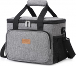 Lifewit Cool Bag 15L (24 Can) Cool Bag, Lunch Bag for Lunch/Work/School/Beach/Picnic (Grey)