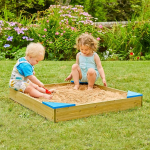 TP Toys puidust liivakast kaane ja voodriga, liivakast lastele alates 2 aastast, 90 x 90 cm