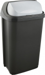 keeeper waste bin with roll lid, 50 l, Rasmus, graphite gray