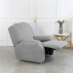Highdi Stretch Cover for Recliner Chair, Complete Armchair Protector, Stretch Recliner Chair Covers, 1 Piece, Classic Print, Elastic Armchair Cover for TV Chair, Lounger, Armchair (Simple Grey)