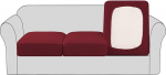 BellaHills Sofa Seat Cushion Cover Stretch Chair Protective Cover Spandex Elastic Couch Cushion Covers Furniture Protector for Sofa Seat Cushion (3-Seater Cushions, Wine