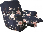 NILUOH Schonbezug f&uuml;r Liegestuhl, dehnbar, bedruckt, mit Seitentasche, Sofa-, Couchbezug, rutschfest, M&ouml;belschutz mit elastischer Unterseite, 43 cm
