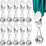 XHTXHT 10 St&uuml;ck tischdeckenklammern,Tischdeckenbeschwerer f&uuml;r Drau&szlig;en,Rutschhemmendes Profil tischdeckenhalter,Gewichte tischdecke 38g,tischtuchklammern f&uuml;r tischdecken,Vorh&auml;nge,Picknicktis