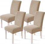YSTELLAA Stretch Chair Covers, komplekt 4, elastsed toolikatted toolidele, eemaldatavad, toolikatted, vastupidavad universaalsed, bankettide kaunistamiseks ja pulmapidudeks, khaki v&auml;rvi