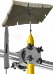 Menz Sonnenschirm Balkon - 3-IN-1 SET - UV50+ Sonnenschirm rechteckig 200x125 cm + Sonnenschirmhalter Balkongel&auml;nder + Sonnenschirmh&uuml;lle - Sonnenschutz Balkon