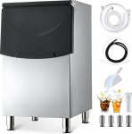 VEVORi hoiukonteiner J&auml;&auml;konteiner kaubanduslikele j&auml;&auml;kuubikute valmistajatele (250 lb mahutavus), roostevabast terasest j&auml;&auml;hoidla konteiner libisemisvastaste kummist jalgadega, restoranidele (ainult konteiner)