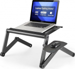 WorkEZ Cool Reguleeritav k&otilde;rgus ja nurk Ergonoomiline alumiiniumist s&uuml;learvuti jahutusalus, kaasaskantav alaline laud, kokkupandav laud. 2 ventilaatorit + 3 USB pesa Hiirepad