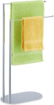 Relaxdays 2 Bar Towel Rail Freestanding Steel Towel Rail 77cm H x 40cm W x 18cm D Bath Towel Holder Silver