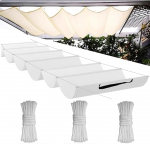 T&otilde;mmatav lainemarkiis, reguleeritav kaitse UV-kiirguse eest, p&auml;ikesekaitse, veekindel, aed, 0,8 x 3,5 m, valge