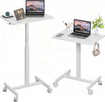 Mobiilne v&auml;ike seisev laud, gaasivedruga, reguleeritava k&otilde;rgusega, ratastega kaasaskantav s&uuml;learvuti laud, arvutit&ouml;&ouml;koht, veerev poodium (naine, t&uuml;&uuml;p T 48 x 65 cm)