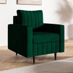Leo diivanitool elutuba Modern, Wing Chair, Lounge Chair elutuba, Club Chair, Diivanitool, Polsterdatud tool, Diivanitool, Single diivan, Bonell Spring Core (H4), Armchair Velvet Green