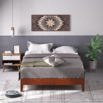 Zinus Wen voodi 140 x 200 cm - k&otilde;rgus 30 cm - Deluxe puidust platvormvoodi raam, puitliipridega raam - pruun