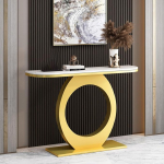 Generisch Stilvoller, 150 cm Langer, moderner Sofatisch in Gold - Kompakte Konsole und Beistelltisch f&uuml;r Wohnzimmer, Eingangsbereich und Flur, ideal zur Organisation und Dekoration Ihres Zuhauses.