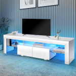 LED TV konsool seinale paigaldatud valgustusega LED TV stend koos hoiuriiuliga elutuppa V&auml;rvid RGB TV kapp elutuppa magamistoas tolli teler, valge, 160 x 36 x 45 cm